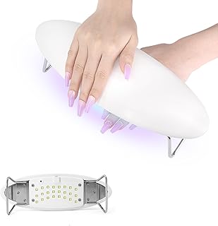 Nail Arm Rest UV LED Nail Lamp,2 In 1 Nail Dryer with Manicure Hand Arm Rest Cushion,48W Gel Polish Nail Lamp for Fingernails Toenails,Nail Art Pillow for Nail Salon Home DIY (2 Colors) (White)