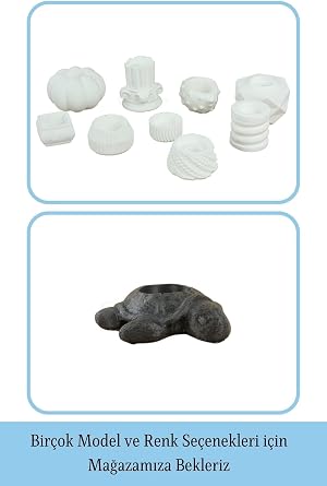 Evene Beyaz Mumluk Şamdan Tealight Ve Ince Mum Uyumlu Kaplumbağa Model 8682874834619