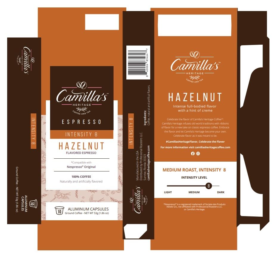 Miniatura 5 de Camilla's Heritage - Espresso con sabor a avellana, 60 cápsulas de espresso