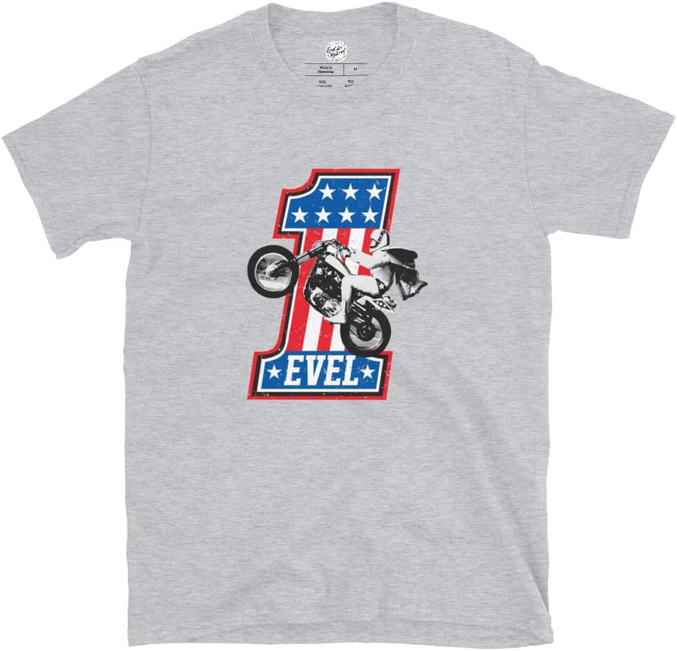 Evel Knievel - Join Our Team #1 Motorcycle Men's Tee in Sports Grey-Available in Sizes Small-3XL