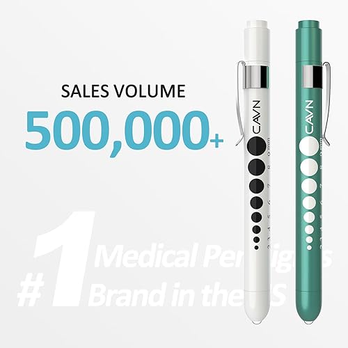 Vista 33 de CAVN Luz de bolígrafo con medidor de pupila LED para enfermeras y médicos, 2 lámparas médicas reutilizables para estudiantes de enfermería Blanco