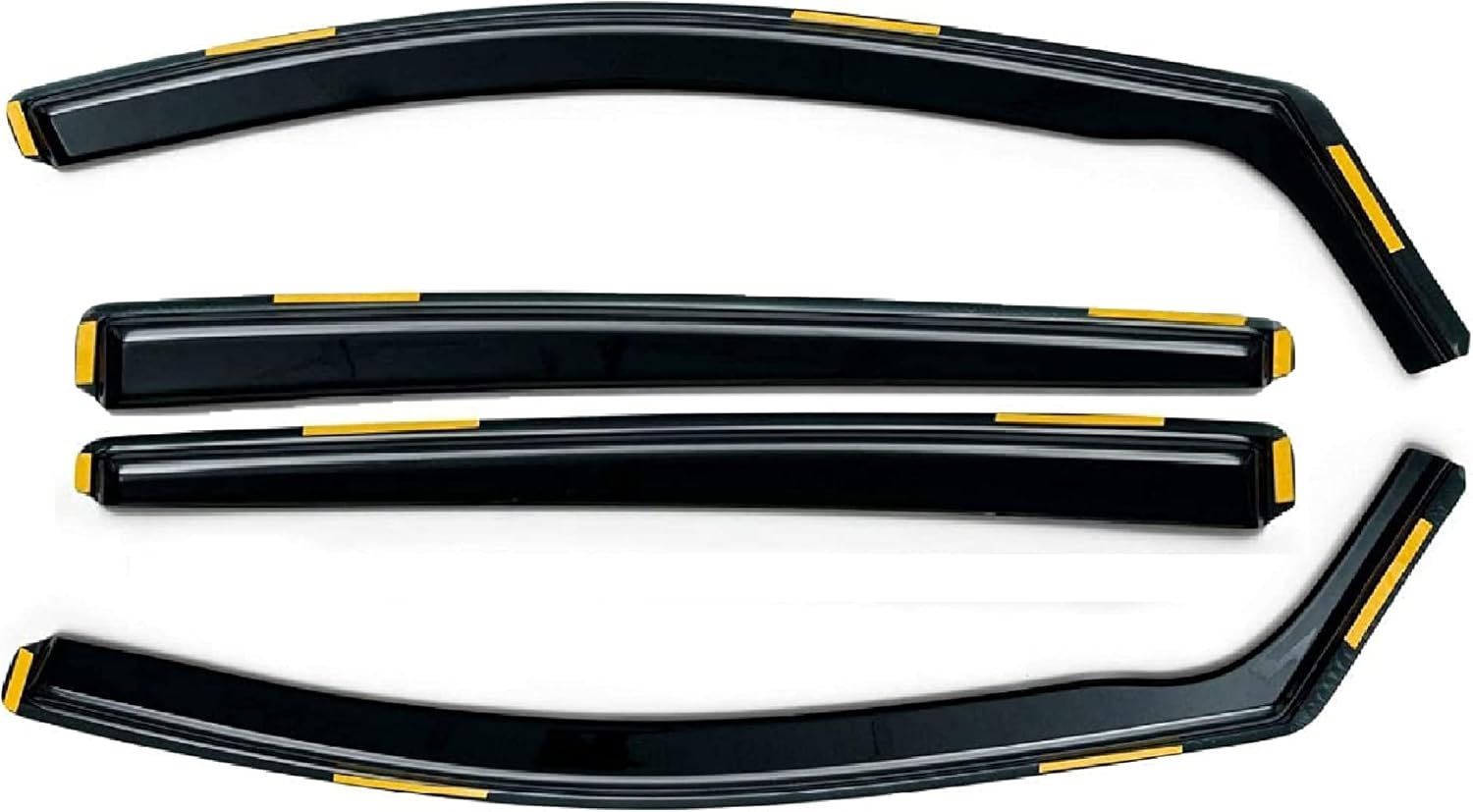 DNQ Heavy Duty 4Pcs Rain & Wind Deflectors Set Premium Quality Tinted