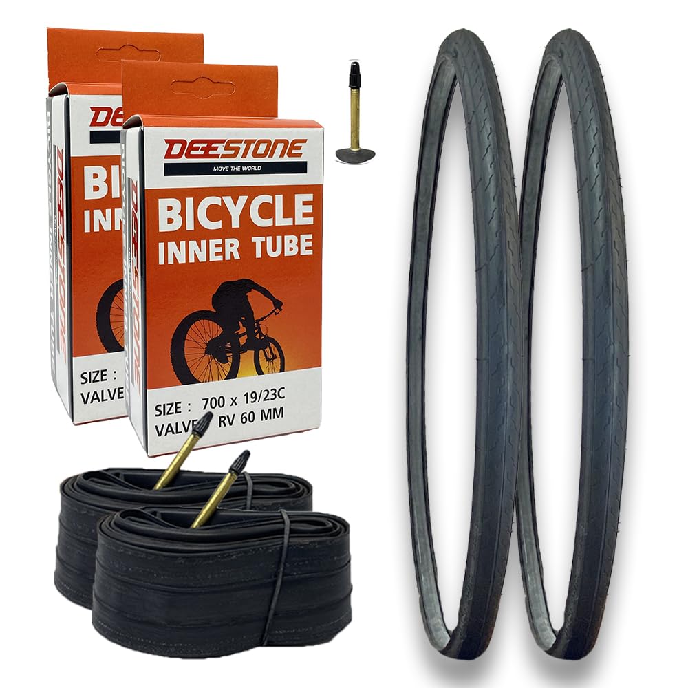 KIT 2 COPERTONI BICI CORSA 2 CAMERE D'ARIA 700X23 23 622 VALVOLA PRESTA 60mm