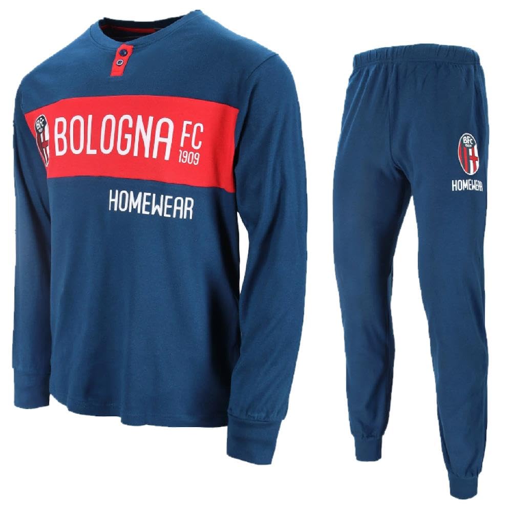 Pigiama Bologna FC 1909 Ufficiale Champion | 100% Cotone Interlock | Adulto Ragazzo | Homewear Personalizzabili Con Nome e Numero PS 46586-BS