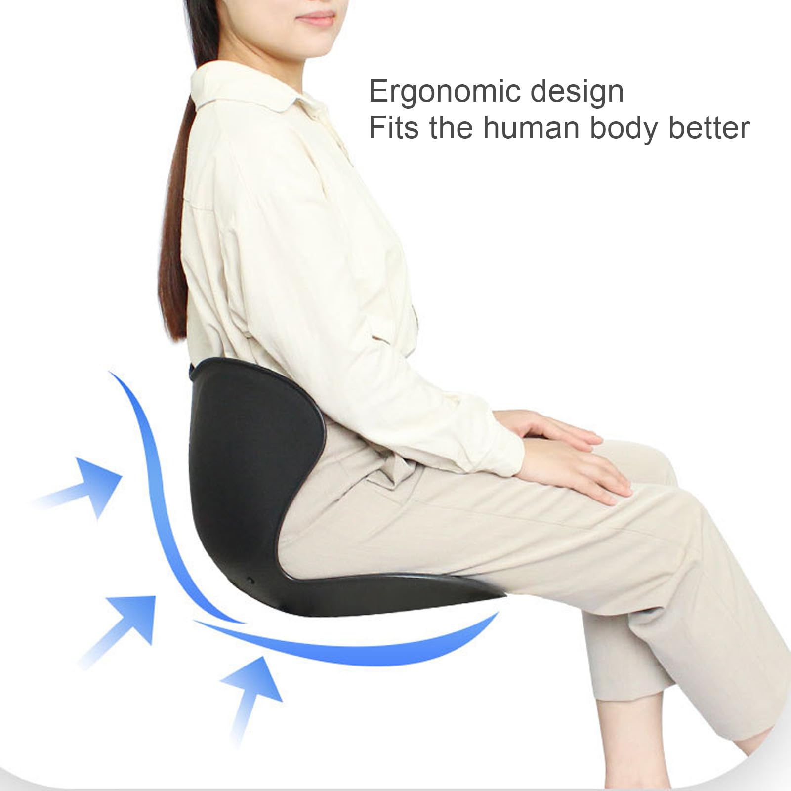 Naroote Soporte Lumbar Ergonómico, Silla de Soporte Lumbar para el Asiento del Piso Forma de Pétalos Multipropósito para Automóvil (Blue)