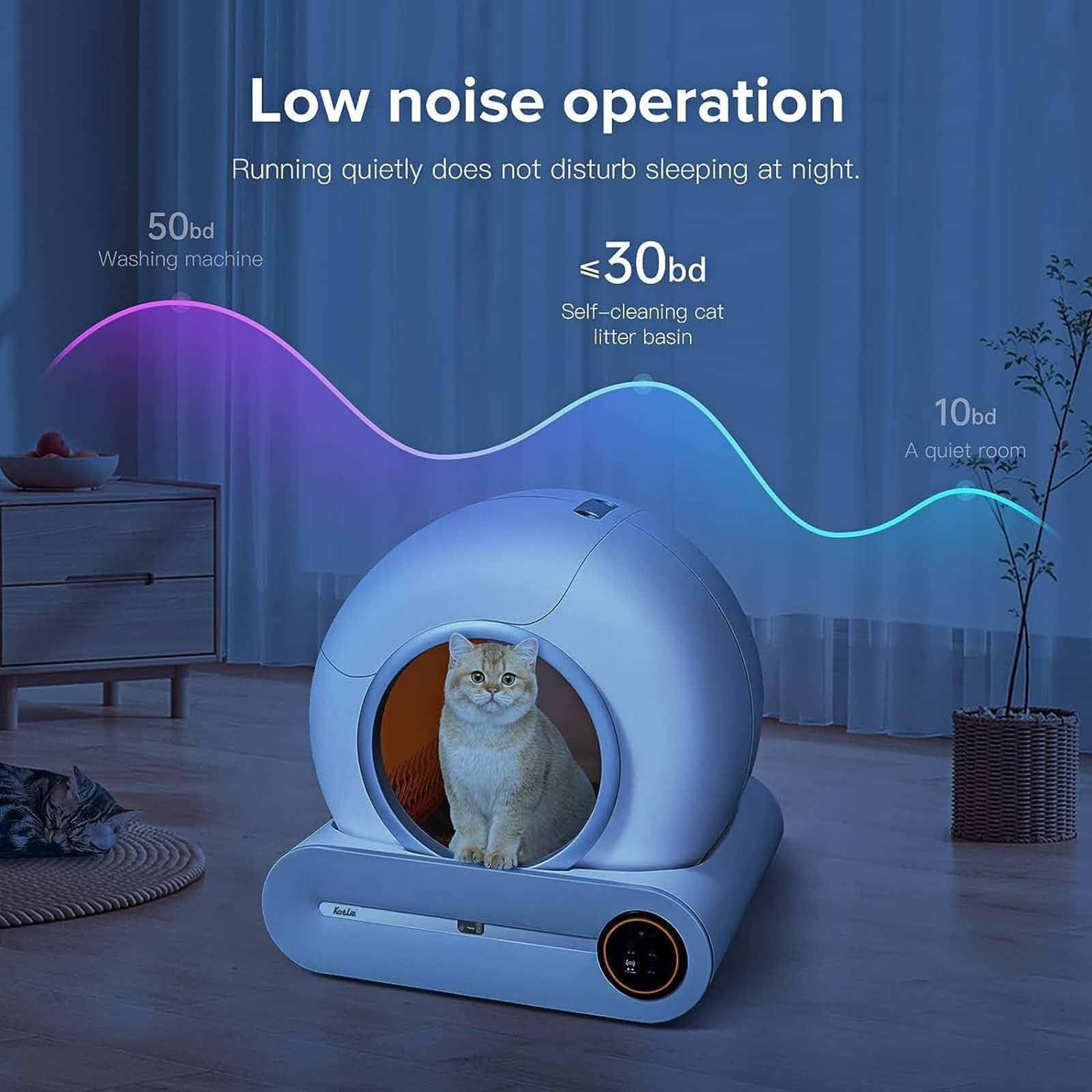 PixCy Controllo App E Monitoraggio della Salute, Nessun Gatto Bloccato, Deodorizzazione Ionica,Contenitore per Rifiuti da 9 Litri, Lettiera Automatica per Gatti con Due Sensorena
