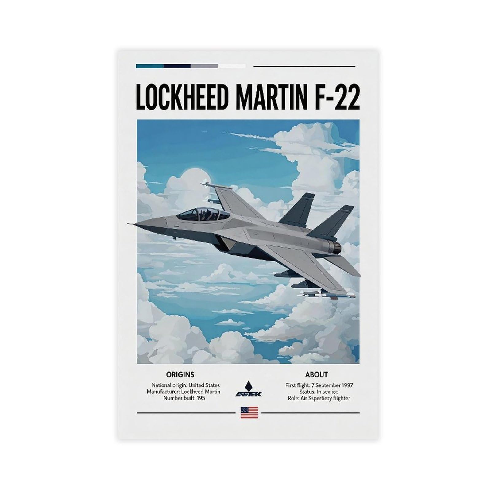 Bareronor Fighter Jet Canvas Poster for Dorm Room Decor Gift