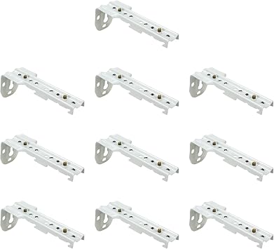 Coshar 10pcs Double Curtain Track Wall Mount Bracket Drapery Track Holder Support for Double Curtain Rod