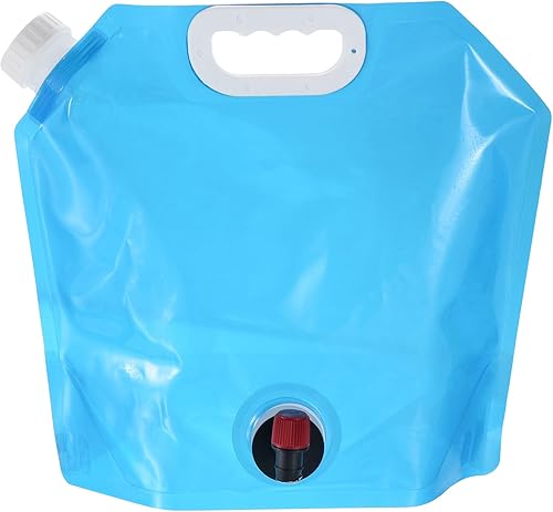 PATIKIL Bolsa de agua plegable de 1.3 galones con espita, jarra de almacenamiento de polietileno, bolsa de agua plegable para camping, senderismo,