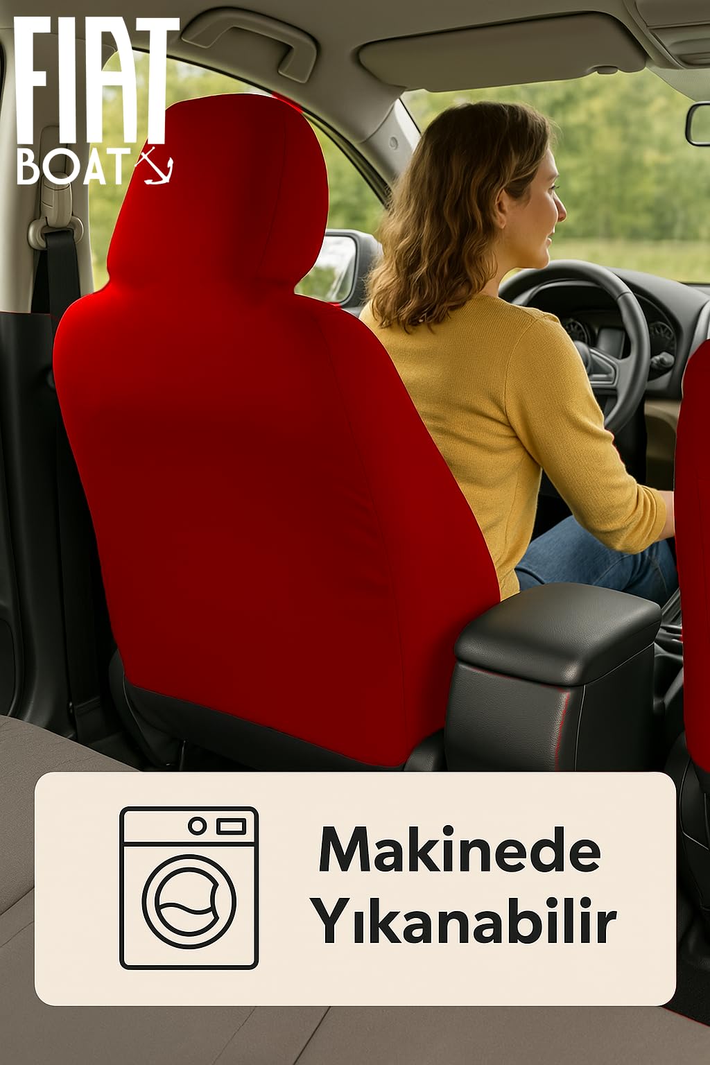 Aracinizi yenileyin Fiat 126 ile uyumlu oto koltuk kilifi kaliteli kumas ve saglam dikisle Kırmızı