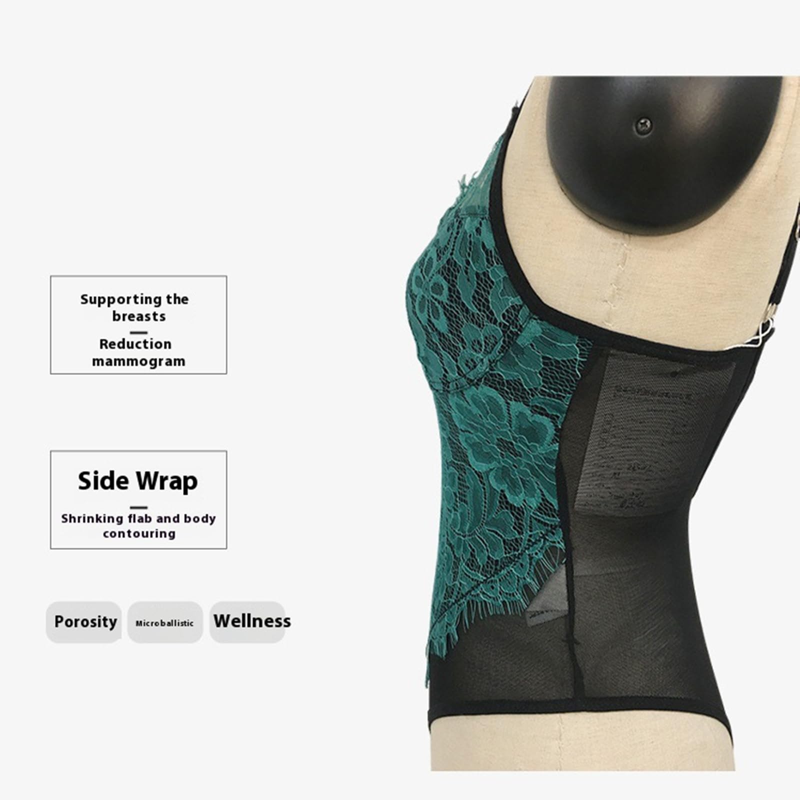 LYGBAOFUL Spitzen-Body für Damen – rückenfreier Tanga-Body