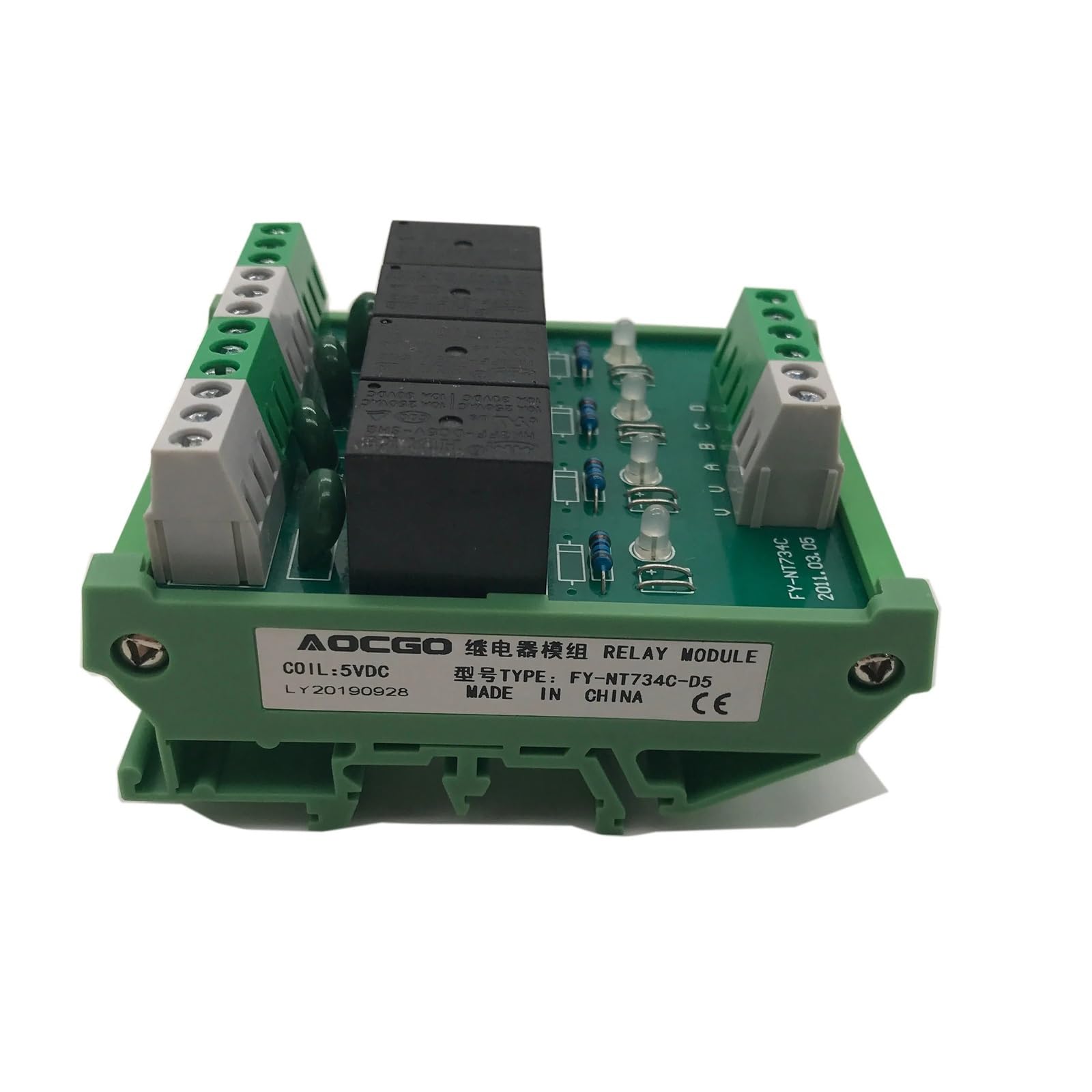 Modulo relè di interfaccia T73 a 4 canali Montaggio a pannello su guida DIN da 5 V CC