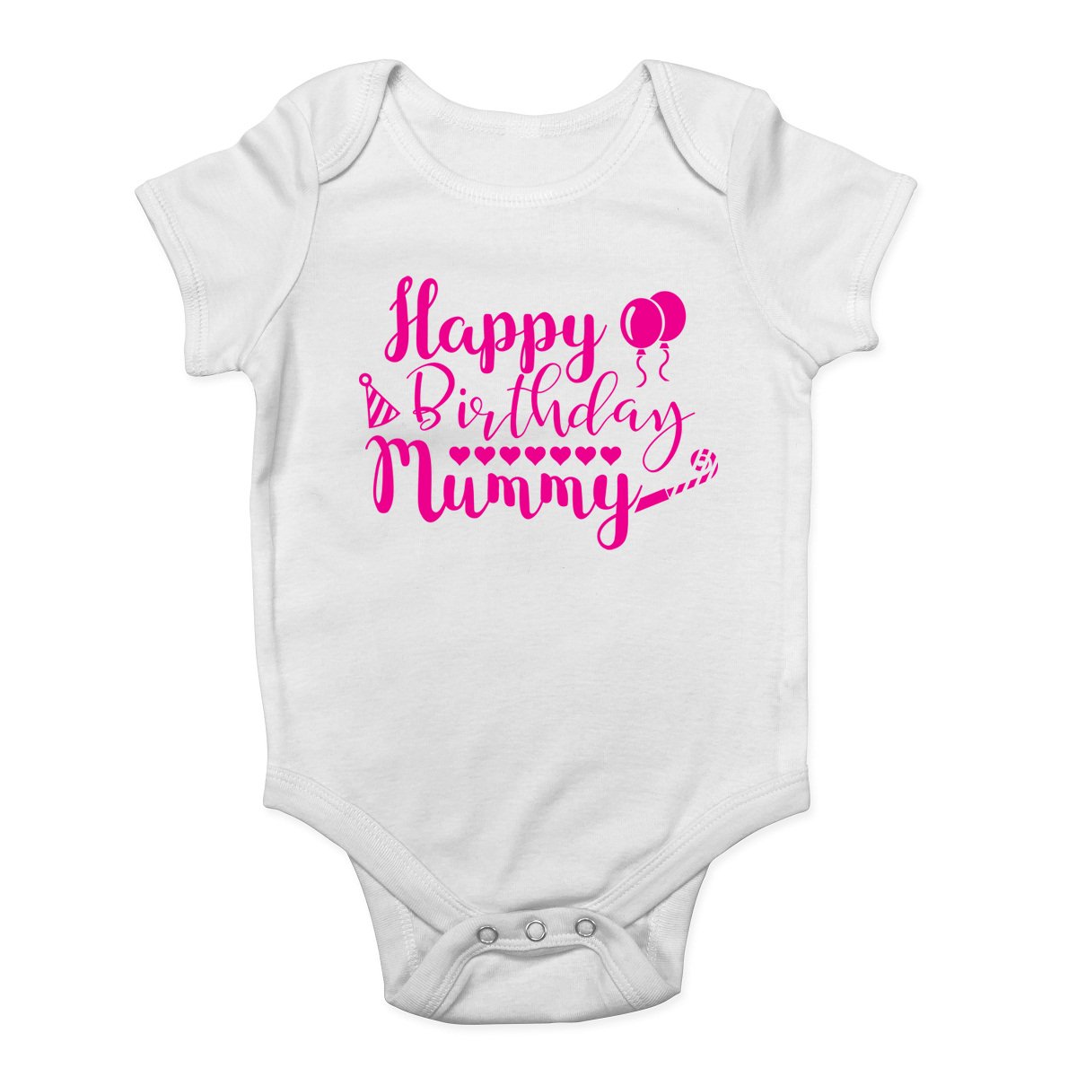 Shopagift Happy Birthday Mummy Pink Girls Baby Vest Bodysuit