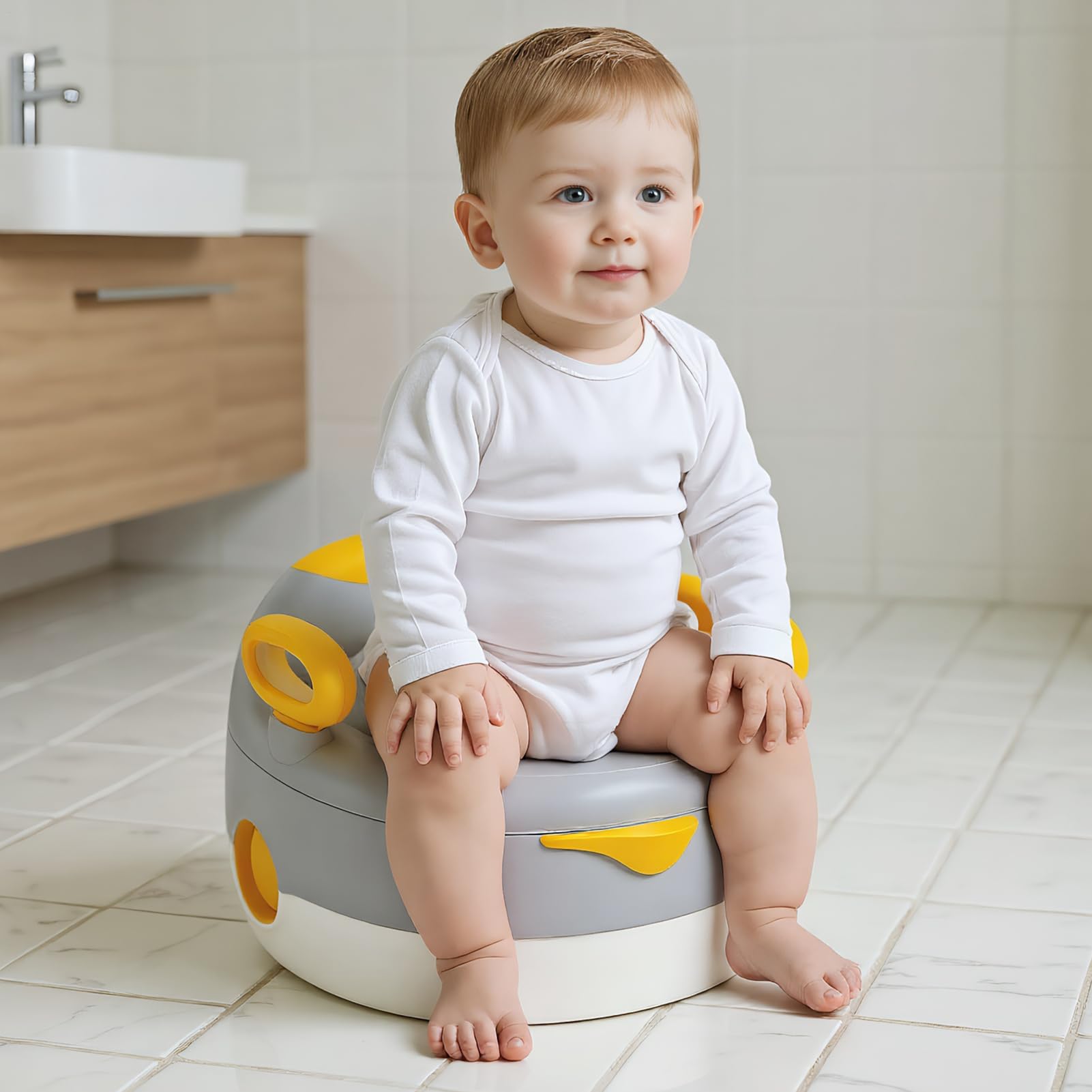 Orinal para Bebés Orinal Infantil De Aprendizaje | Banqueta con Asiento Acolchado para Niños Niñas 1-6 Años Hogar Baño Hotel Guardería