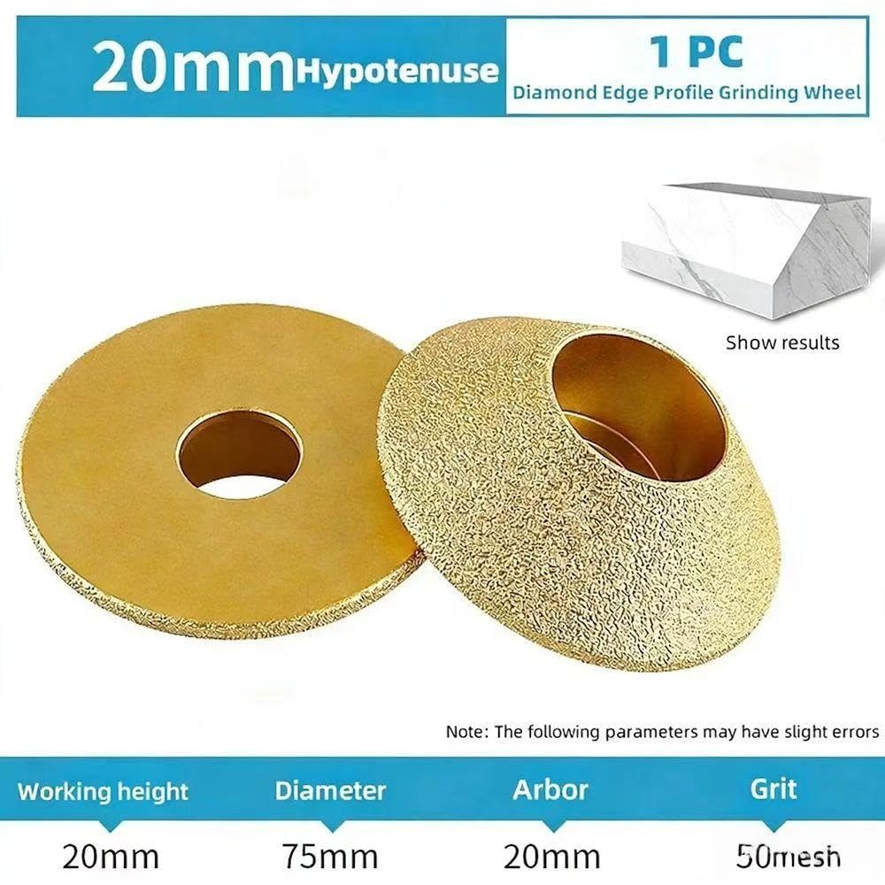 Diamentowa Tarcza Szlifierska O Średnicy 75 Mm, Lutowane Koło Profilowe Do Szlifowania Kątowego Kamienia Marmurowego, Otwór 20 Mm, Grubość Szlifowania 15/20 Mm - 1 Szt.(20mm)