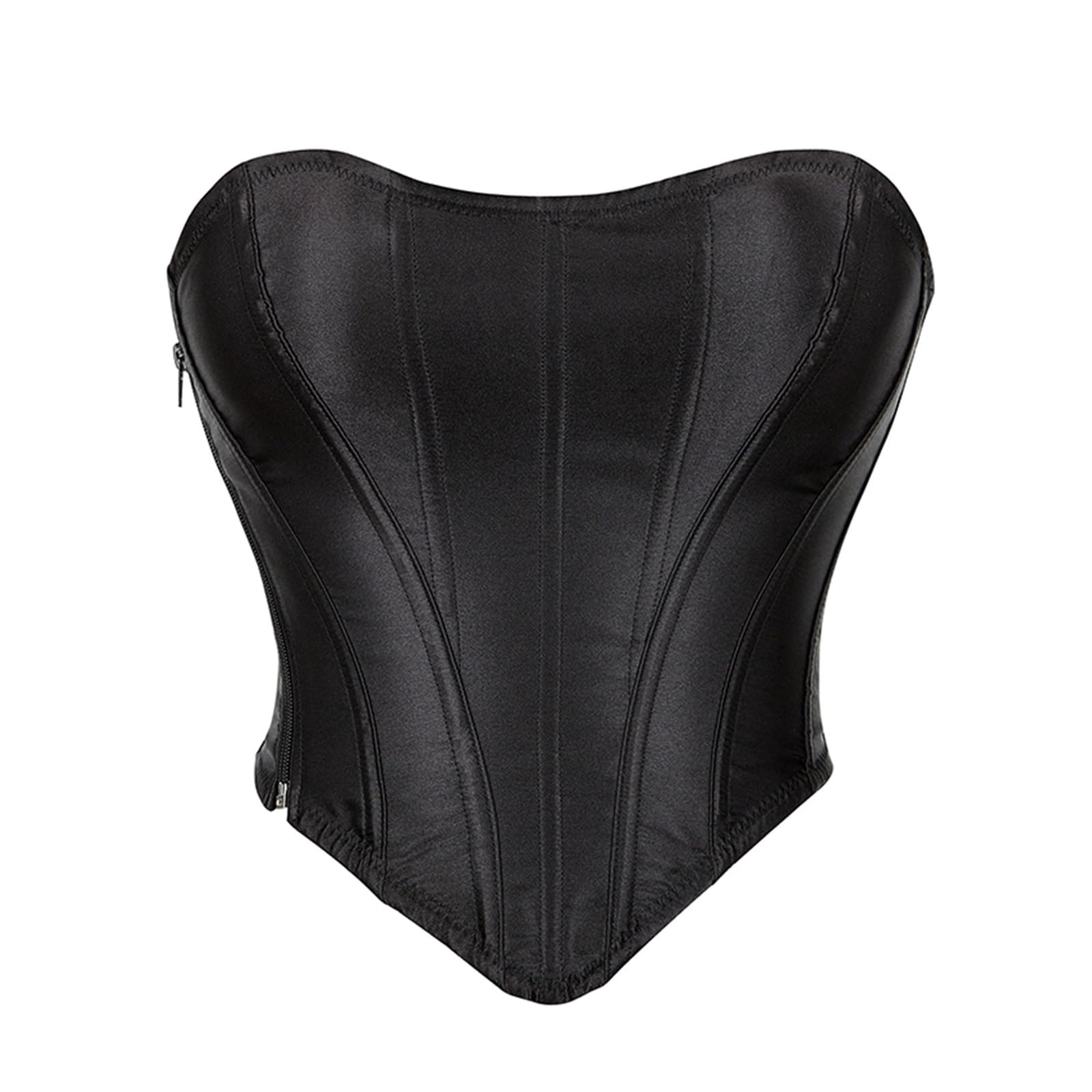 Corset désossé en forme de coeur et haut court gothique vintage pour femme