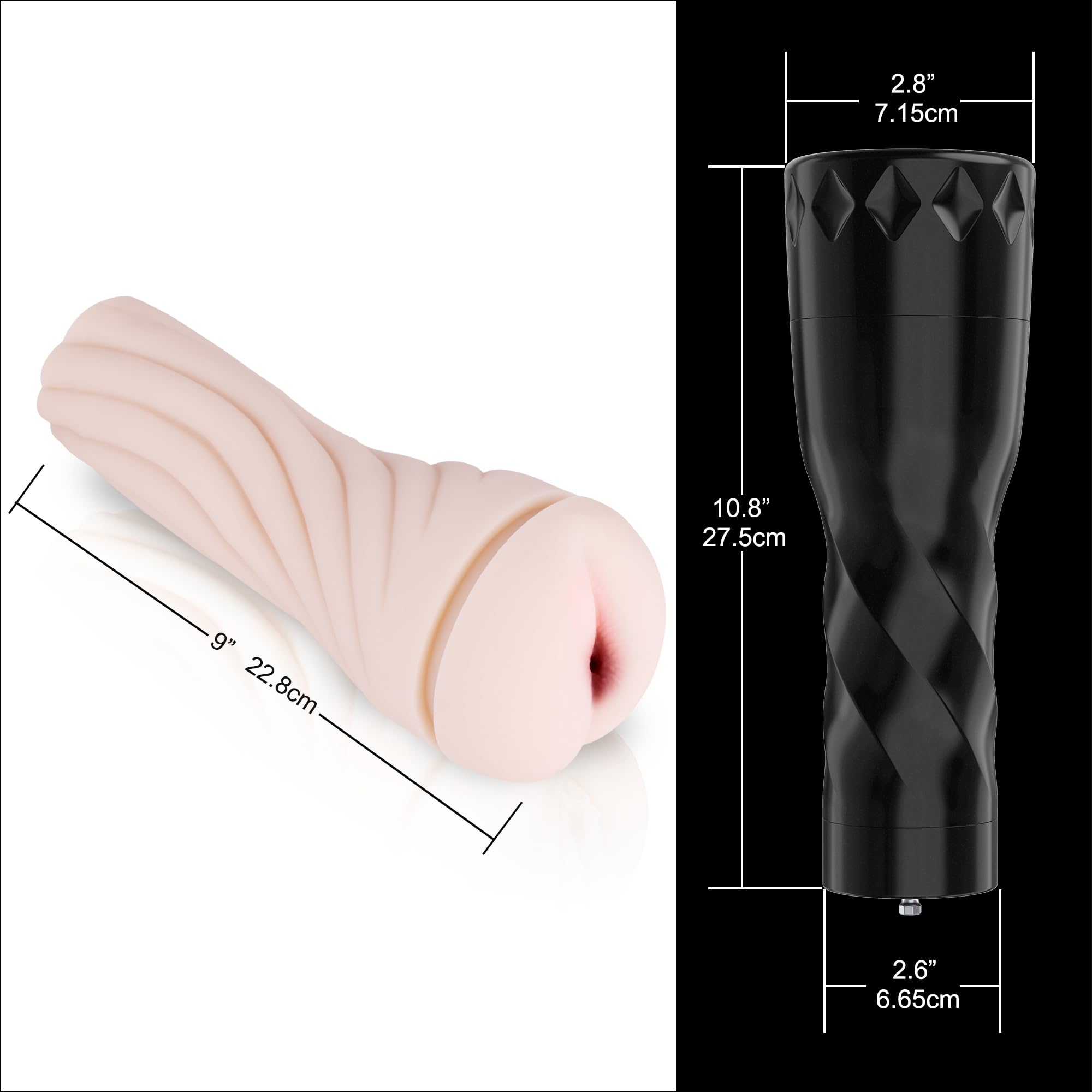 Amazon.com: Hismith Male Masturbator with KlicLok System, 3 Speed+2 Modes  Vibrating Male Stroker with Remote Controller, Anal Tunnel, Black : Health  & Household