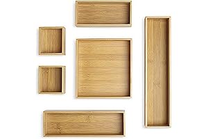 Whitmor Bamboo Drawer Organizers (Set of 6)