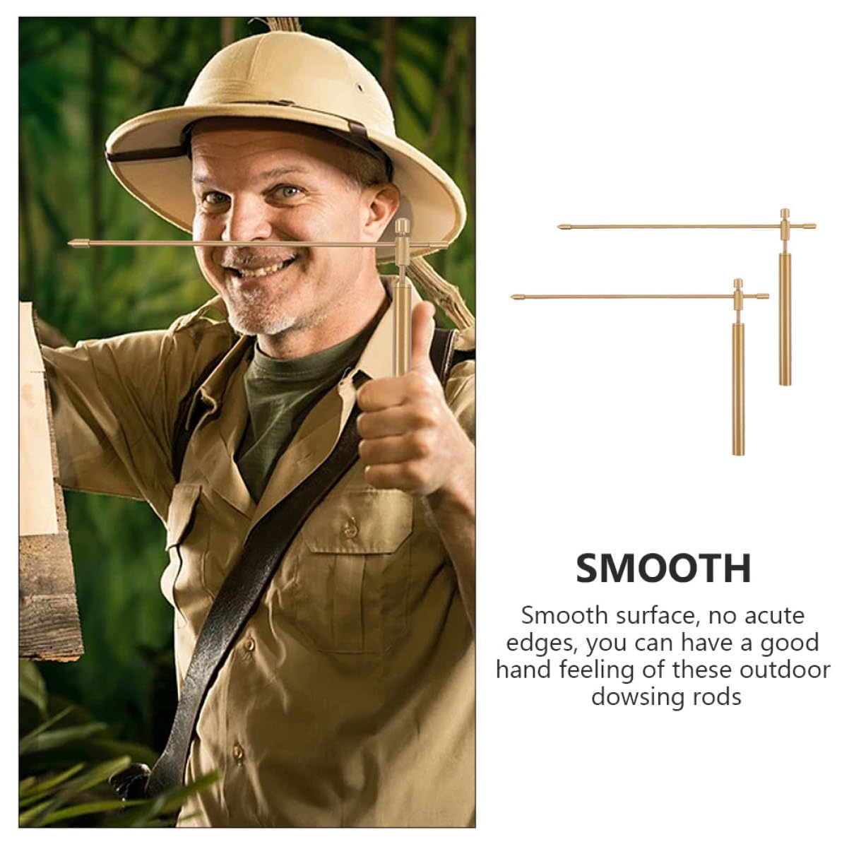 Ciieeo 2pcs Copper Dowsing Rods Long Detection Tool for Water Energy with Storage Bag Lightweight Portable Divining Probe for Outdoor Use Smooth Rotation Hand Feel