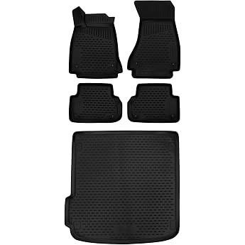 Element 3D Rubber Mats & Boot Mat Set Suitable for Audi A4 Year of Manufacture 2015-2025 Mk5 V B9 Avant/Allroad 100% Perfect Fit Car Floor Mats Robust Car Floor Mats Rubber Mats Car