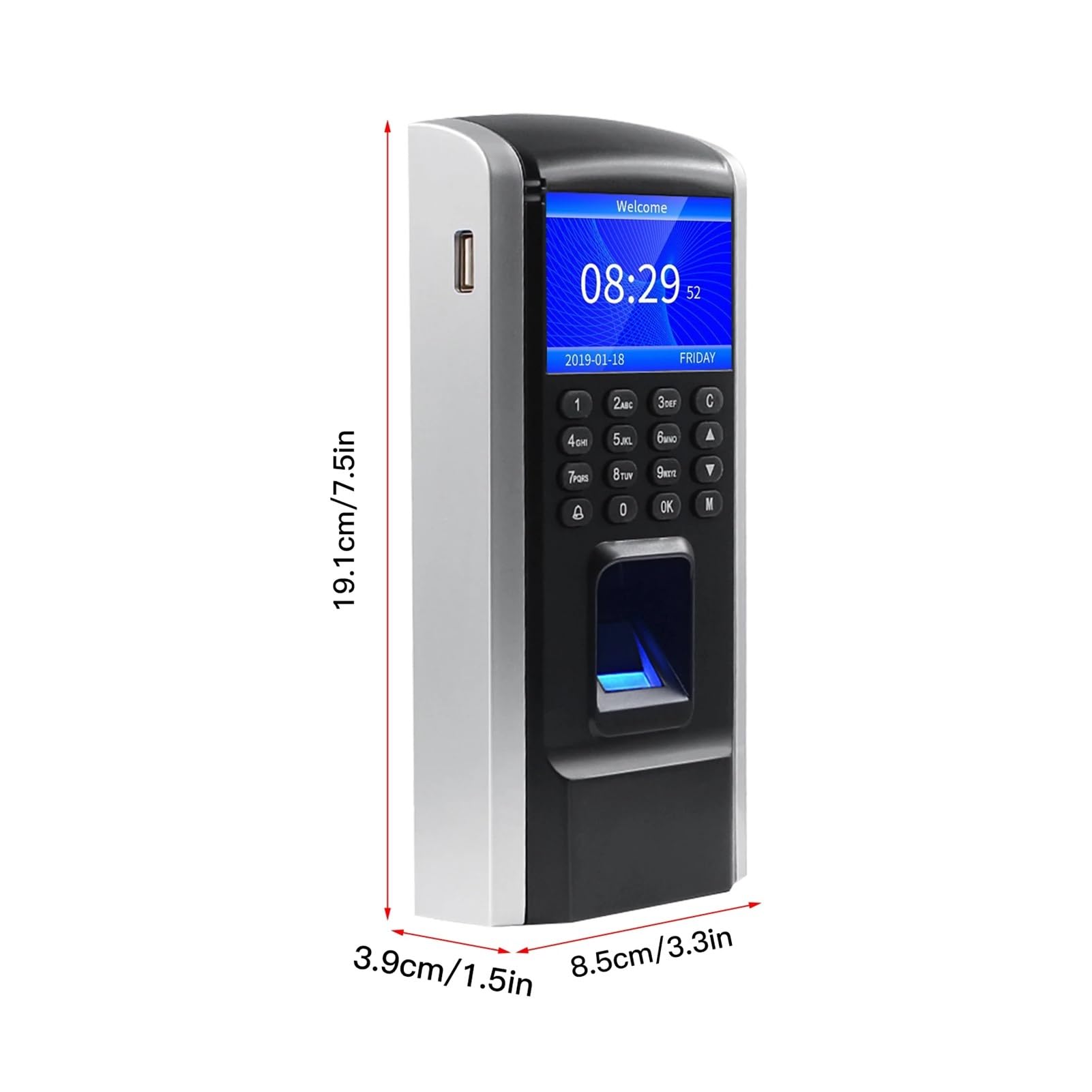 Horloge dans la Machine, Contrôle d'accès par Empreinte Digitale Machine de pointage Horloge biométrique Enregistreur d'enregistrement des employés Empreinte Digitale/Mot de Passe/ID