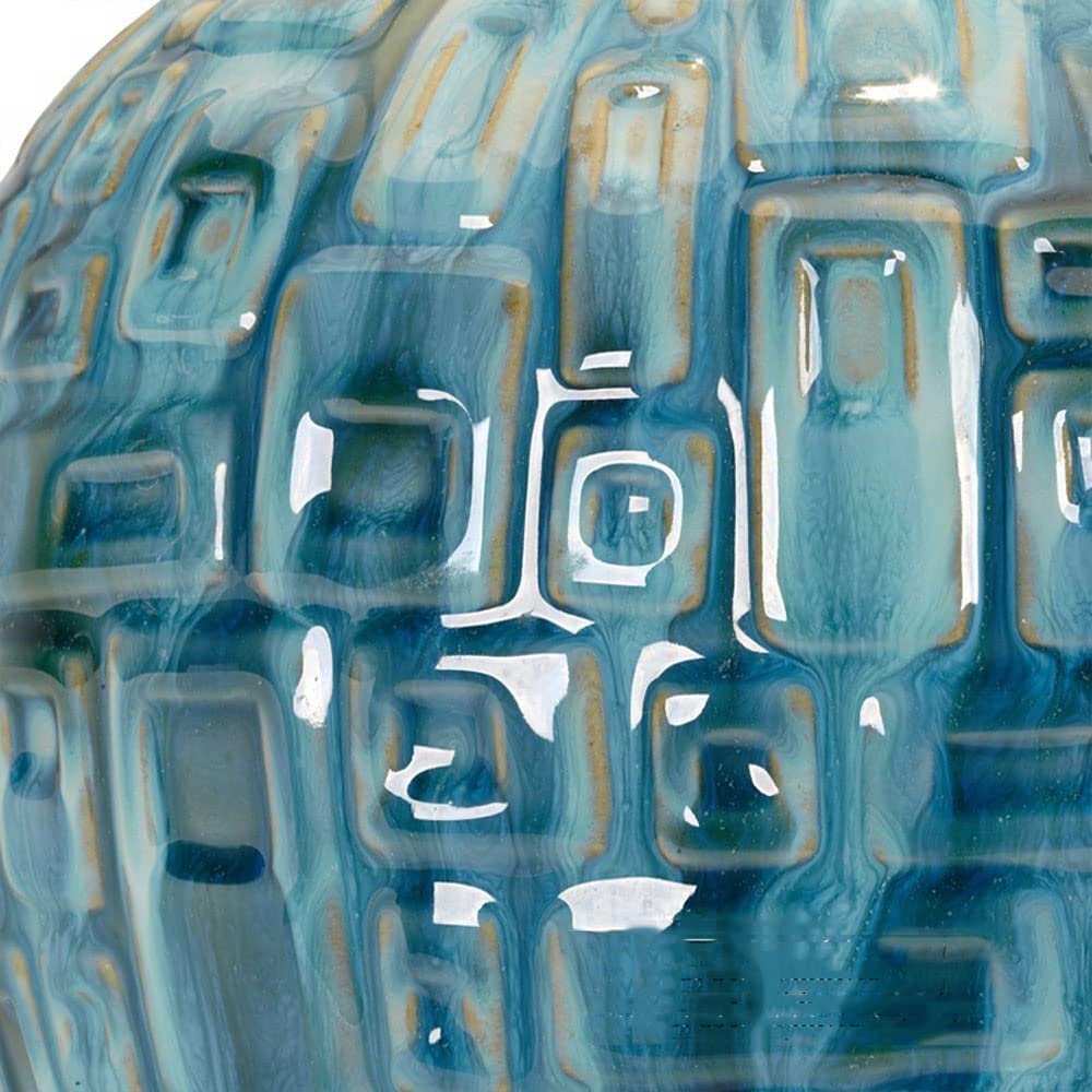 Lampa stołowa Lampa nocna Lampa nocna Niebieska krata Ceramiczna Biały abażur z tkaniny Dekoracja do sypialni Domowego biura Biurko Stolik nocny (niebieski Przycisk Przełącznik)