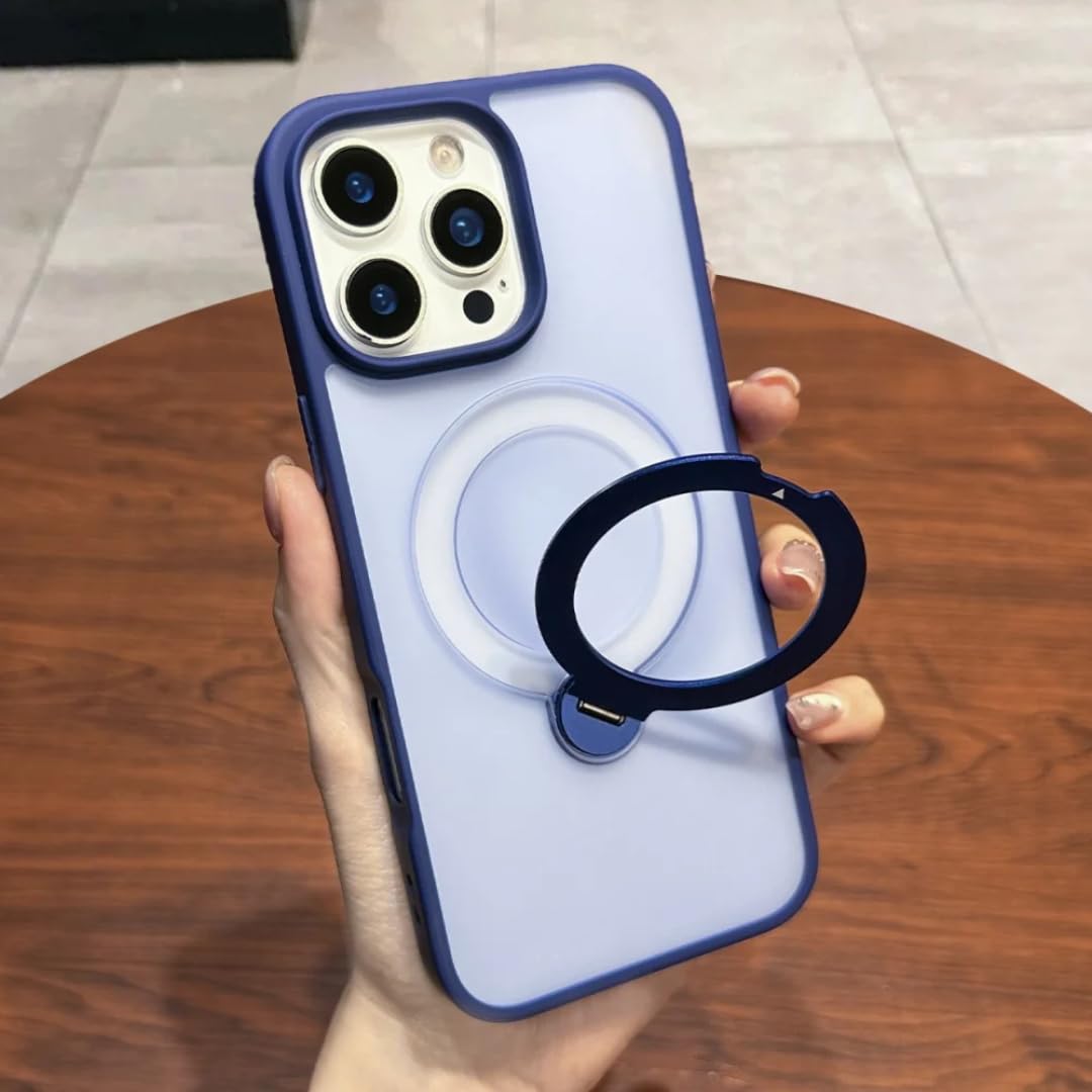 Coque magnétique mate pour iPhone 15 Plus avec anneau de support - 8