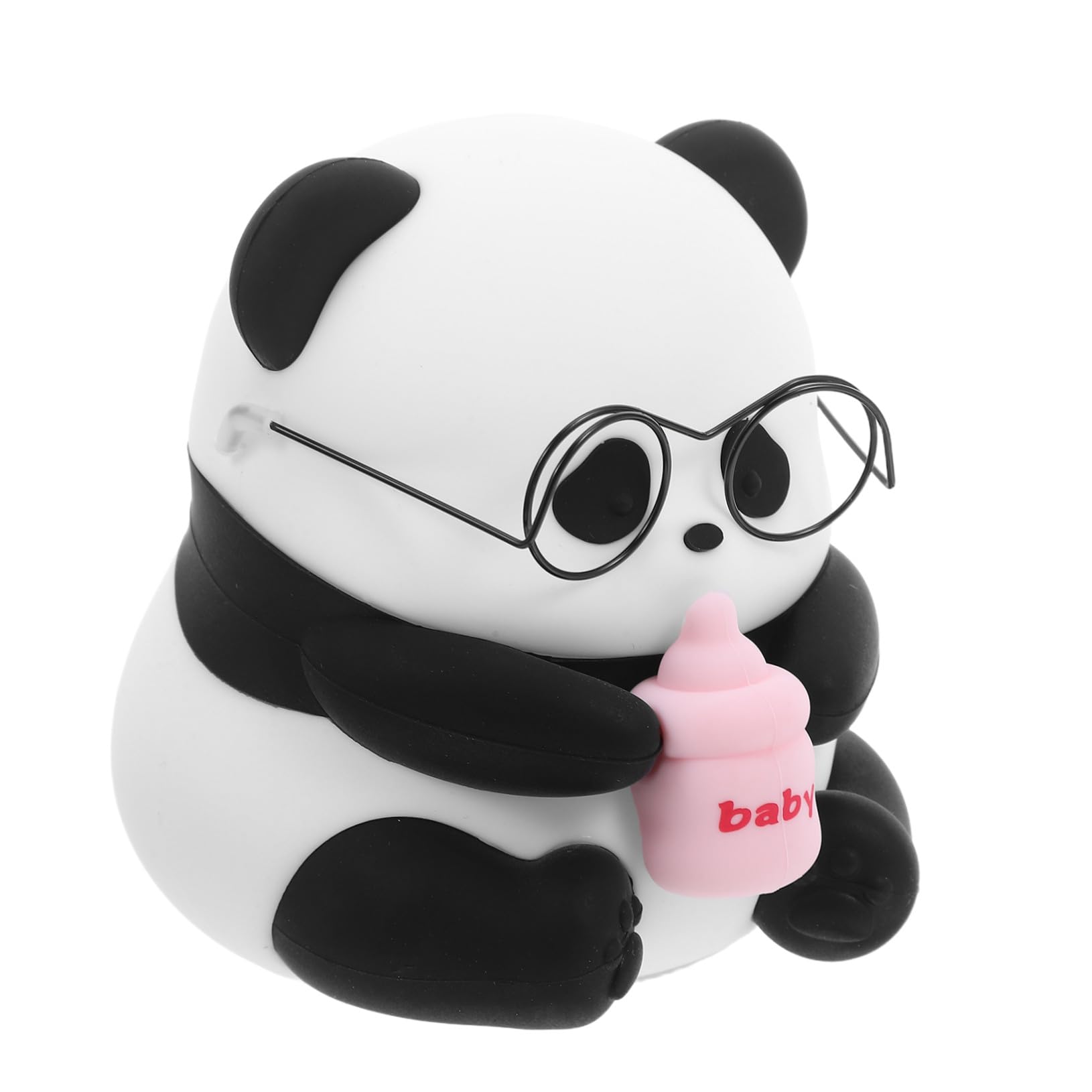 Veemoon Infantil de Silicona con Forma de Panda Sentada Luz Lámpara Portátil Segura para Habitación de Bebés y Dormitorio Lámpara de Noche para Mesita Diseño Divertido y