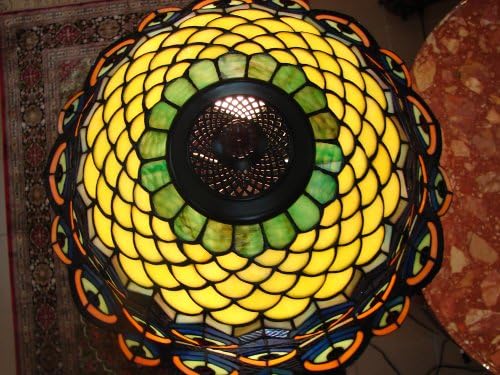 American Made Peacock Stained Glass Tiffany Floor Poll Torchier Lamp Lamps .