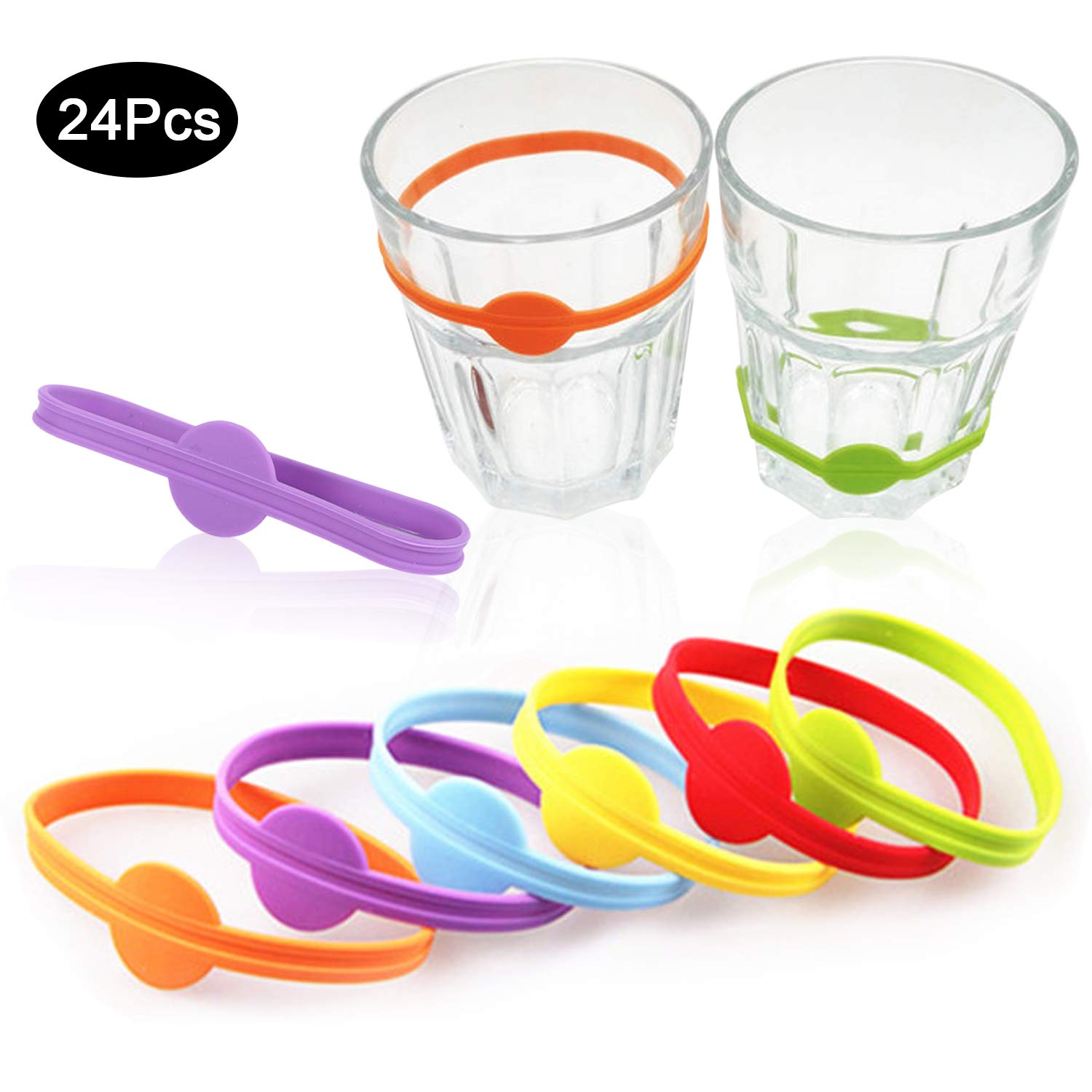 Buy 24 Pack Drink Markers,Glass Cup Wine Glass Cup Wine Bottle Strip
