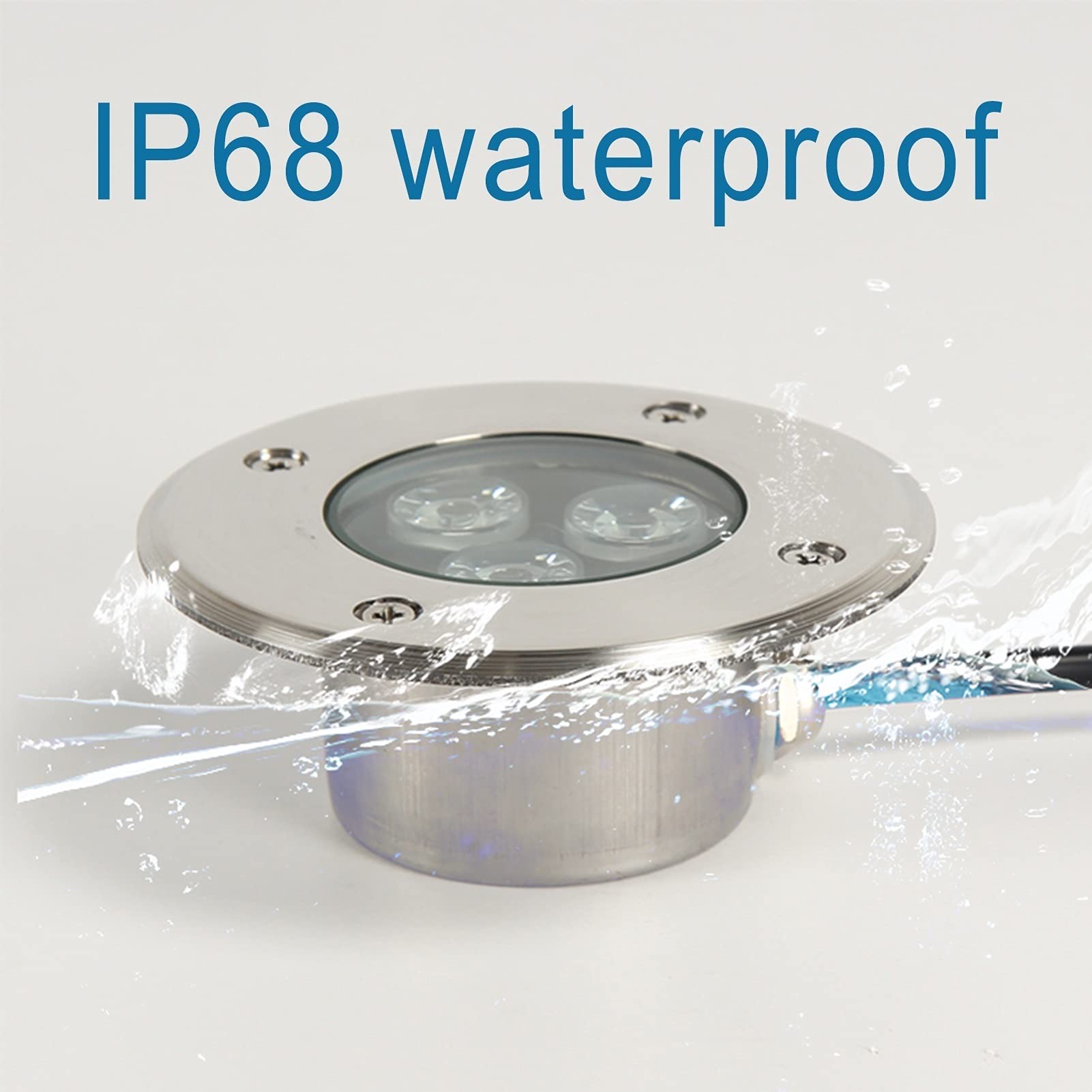 Led Bodeneinbaustrahler 3W IP68 Wasserdicht Schwimmbad-Unterwasserleuchte Warmweiß 110-220V