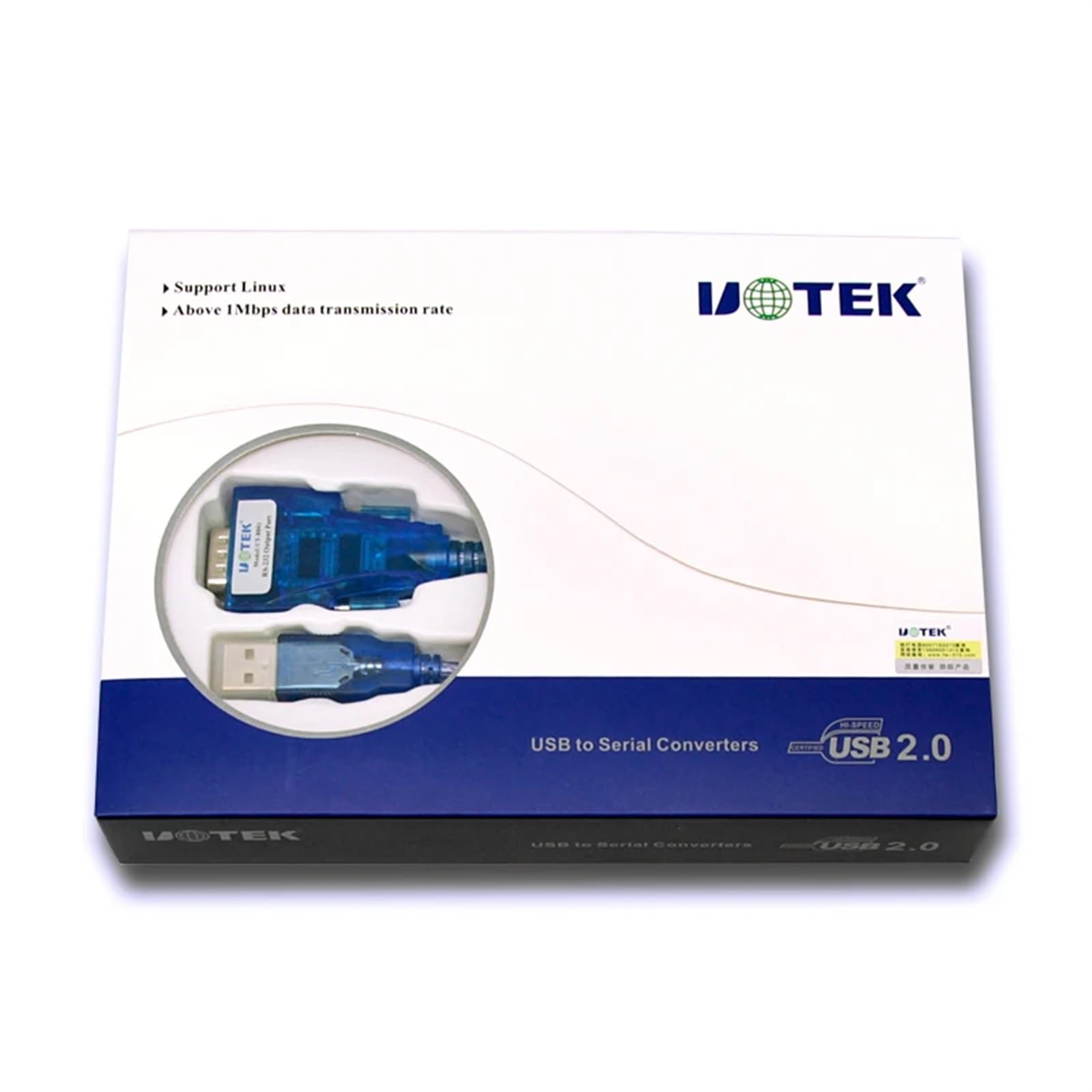 UT-8801 Convertisseur d'interface USB vers RS232 9 broches FT232 Chipset câble Win7 Win10 Linux (type à vis, 1,5 m)