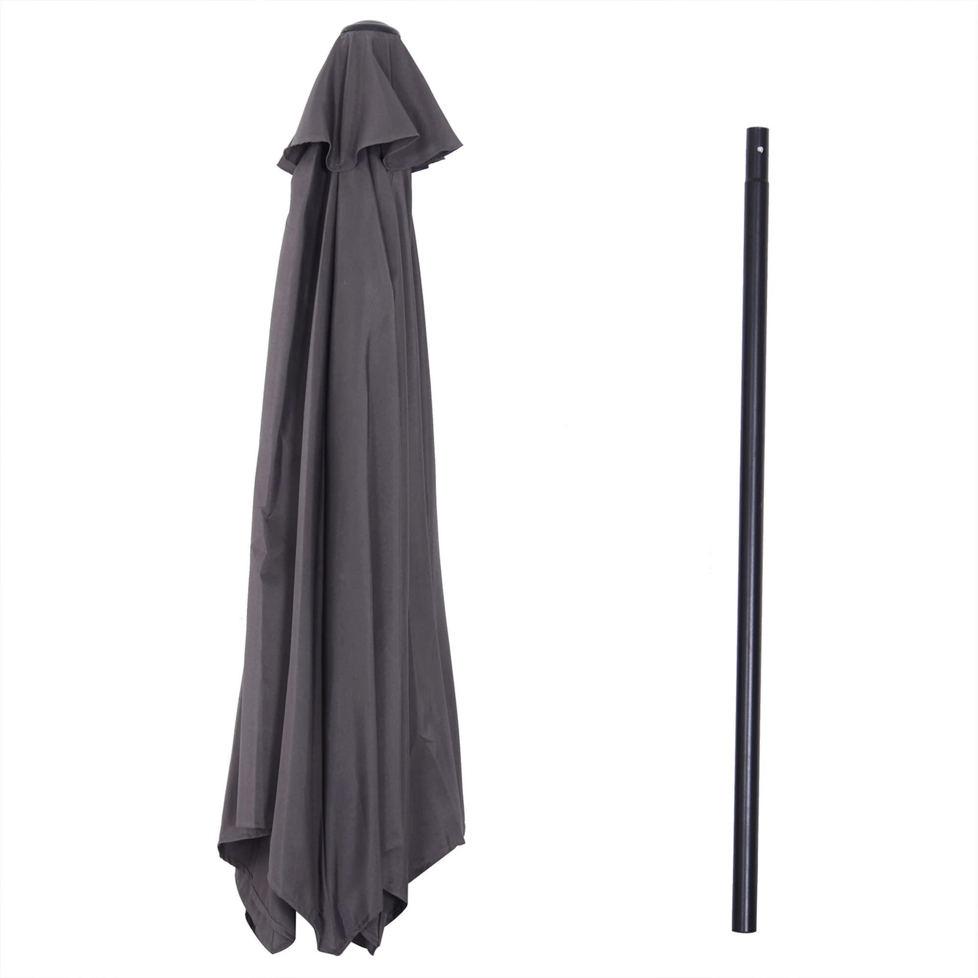 Outsunny Sonnenschirm Knickschirm mit Handkurbel 2,6 x 2,35 m