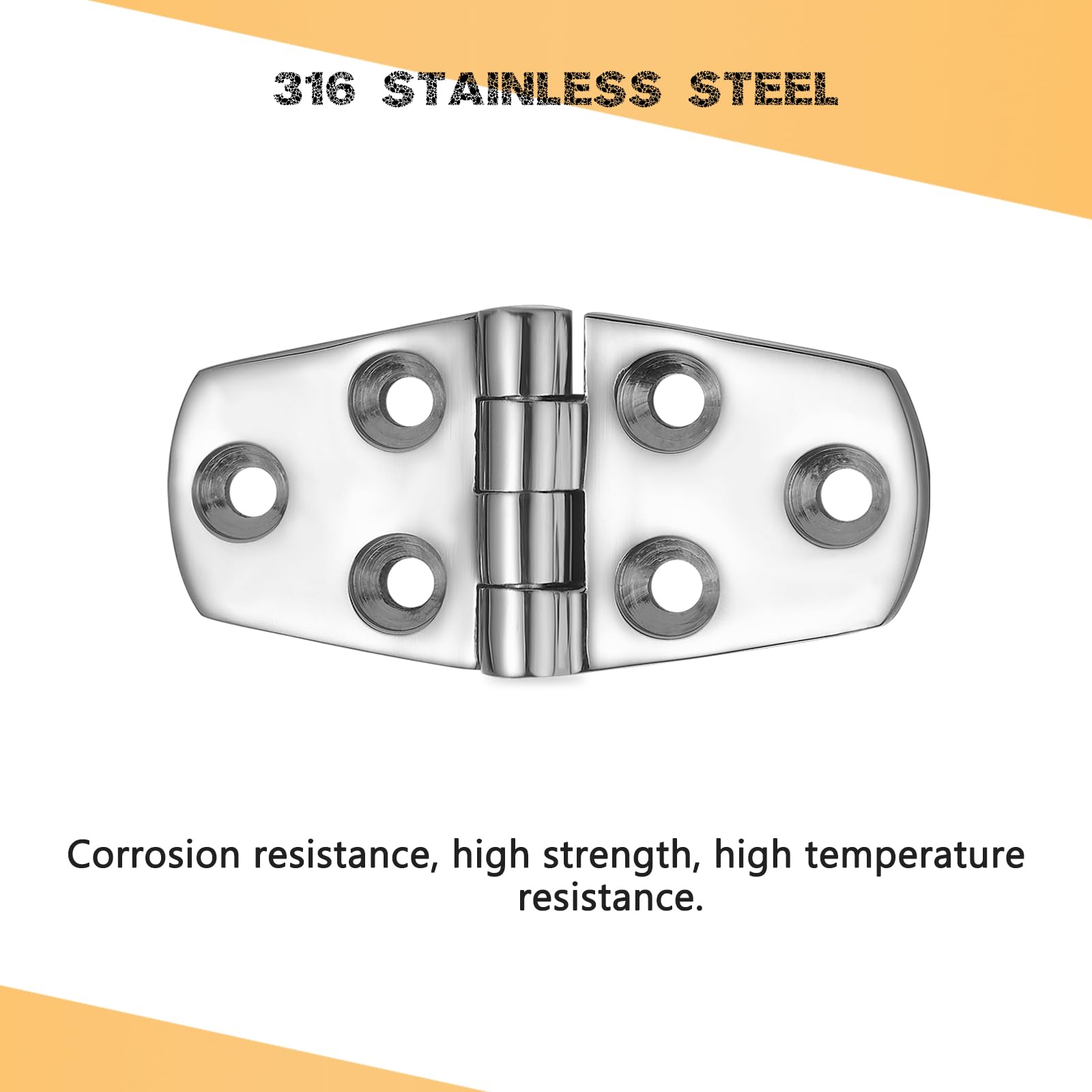 316 Stainless Steel Boat Hatch Hinges Marine Grade, 3 x 1.5 Inch, Sturdy Deck Cabinet Door Hinges with Screws (Pack of 4) - Image 3