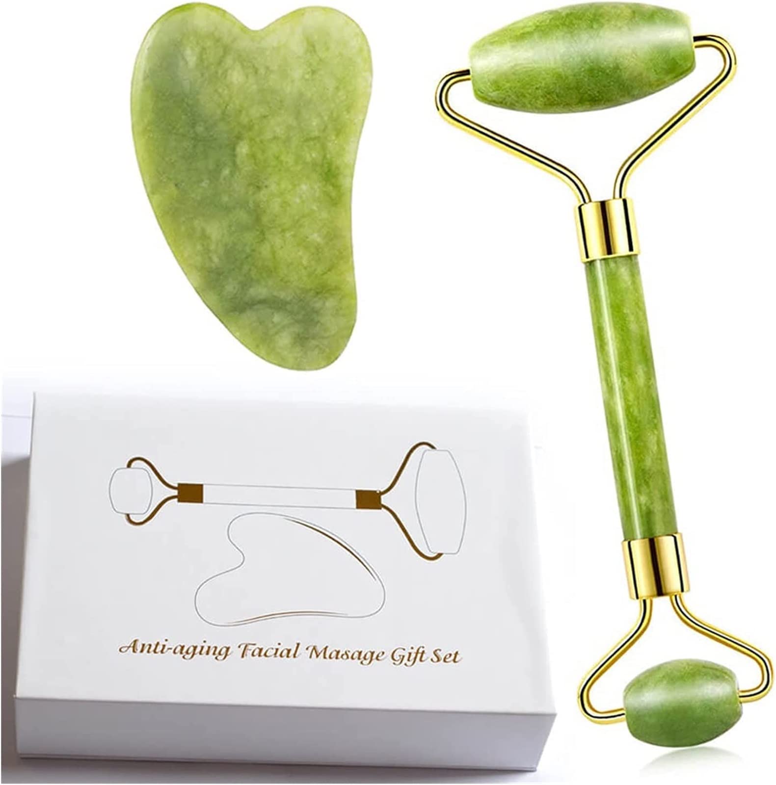 Gua sha Grattoir Cristal Naturel Rouleau De Jade Visage Mince Masseur Boîte Peau Mince Rose Pierre Guasha Gem Anti Rides Remover Gua Sha Cadeau Ensemble Outil Massage Outil Ensemble Collections de la