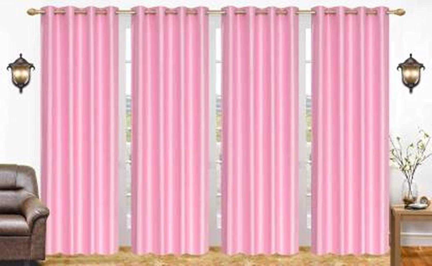 Brand Roots Royal Silky Plain Grommet Curtains For Window 5 Feet, Pack Of 4 (Baby Pink, Window 5 Feet) (B0913CD5KW) Amazon Price History, Amazon Price Tracker