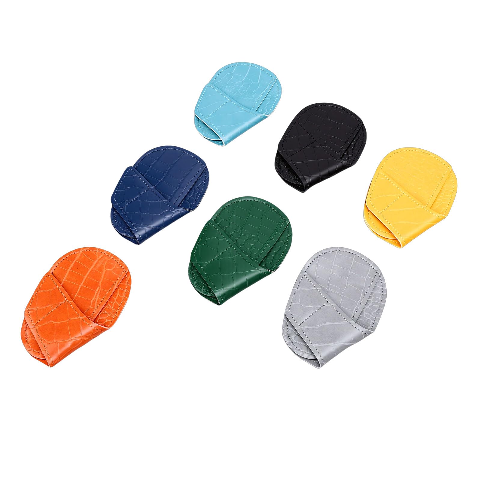 7-teiliges Set mit Magnetischen Schlägerkopfhüllen aus Eisen, Schutzhüllen aus PU-Leder mit Kratzfestigkeit und Belüftungsdesign für Golfschläger