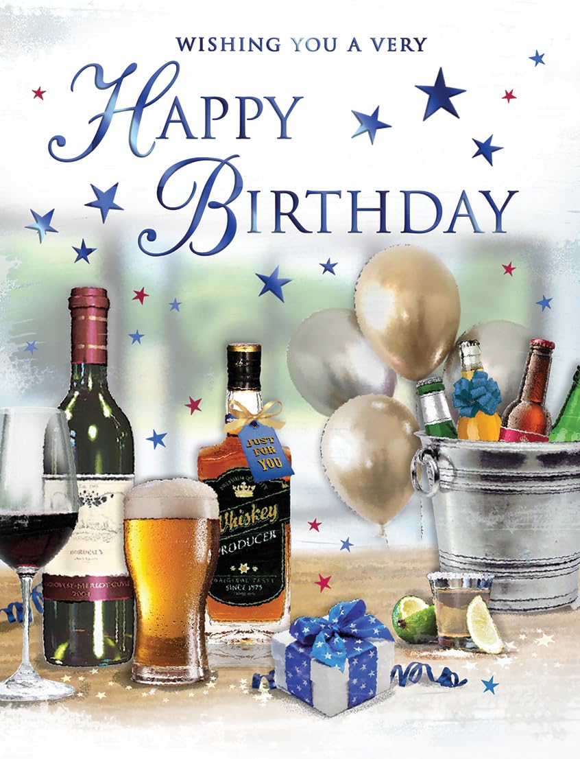 Birthday Card, Wishing You a Very Happy Birthday Male - 8 x 6 inches - Regal Publishing