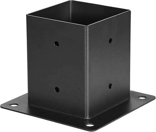 Miniatura 44 de VEVOR Kit de soporte para pérgola de 6 x 6 pulgadas (tamaño interior 5.6 x 5.6), 4 piezas de soporte de esquina resistente de 3 vías, kit de base