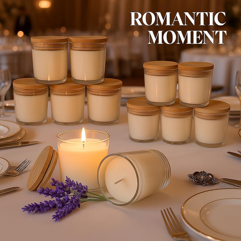 12 PCS 6oz Lavender Scented Candles Set, Pure Soy Wax Aromatherapy Candles | Relaxing Home Fragrance, Bulk Gift Box for Wedding, Party Favors, Spa & Decor.
