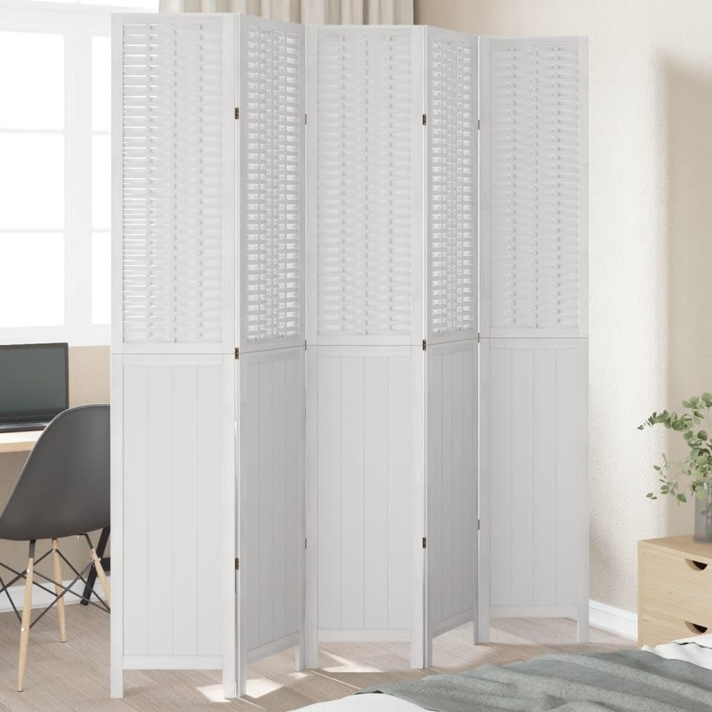Séparateur de pièce mobile et peu encombrant pour salon et chambre en bois blanc