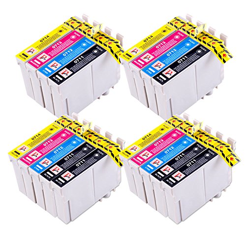 PerfectPrint - Cartucho Reemplazo  Compatible Tinta con Epson,  Colores Negro/Cian/Magenta/Amarillo, 18 Piezas