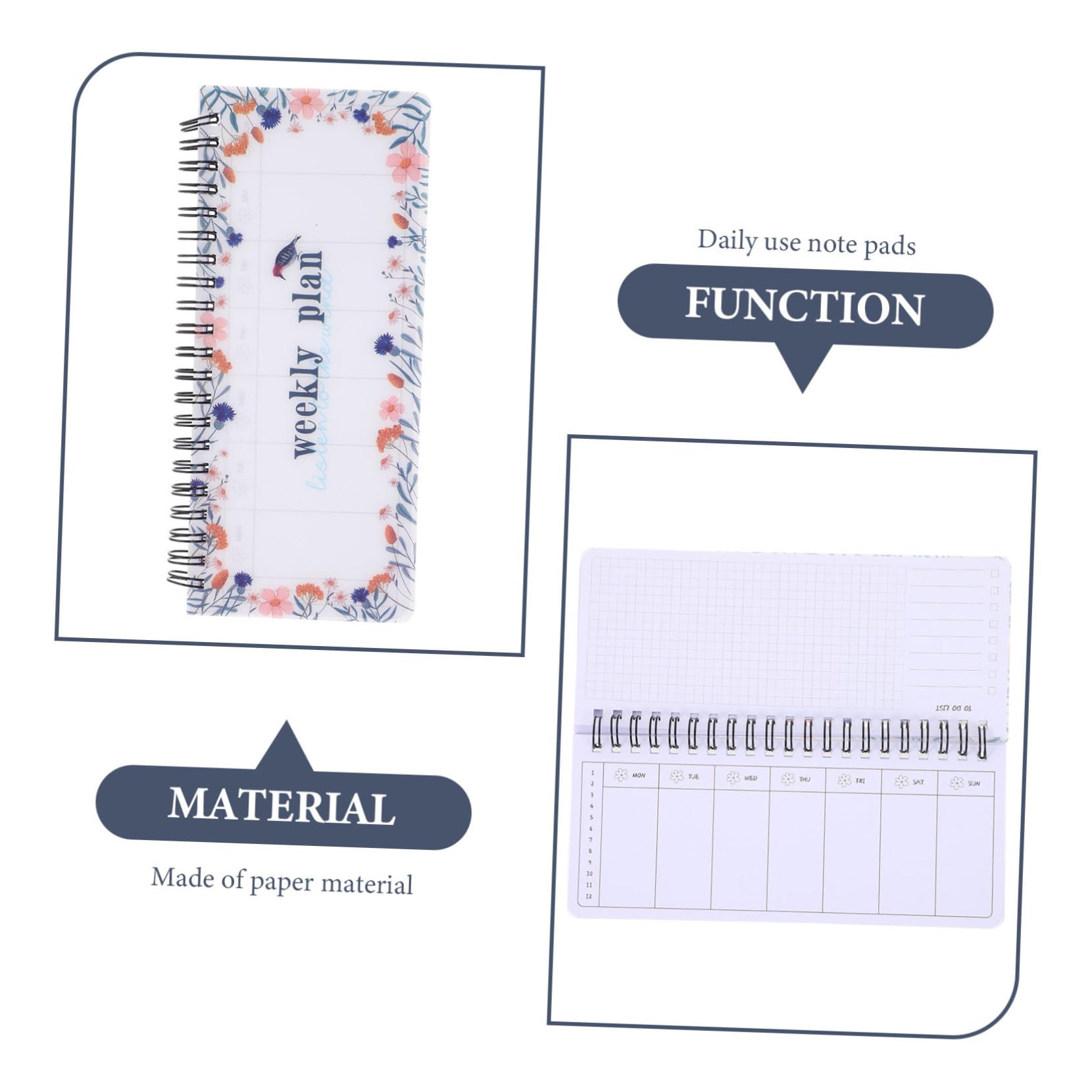 Weekly Planner Notepad,Spiral To Do List Undated Planning Pad, Weekly ...
