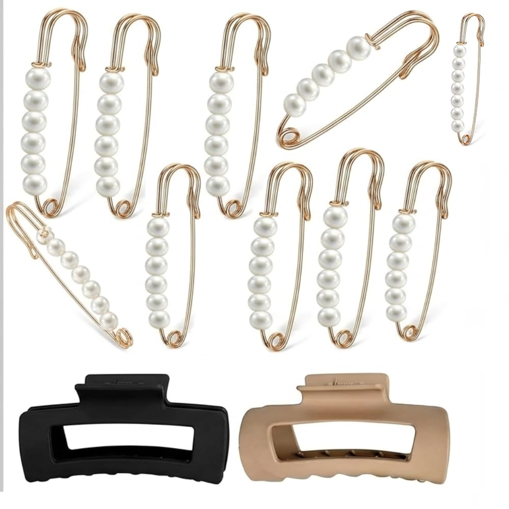 3 Hair Claw Clip With 15 SAree Pin-picture-14