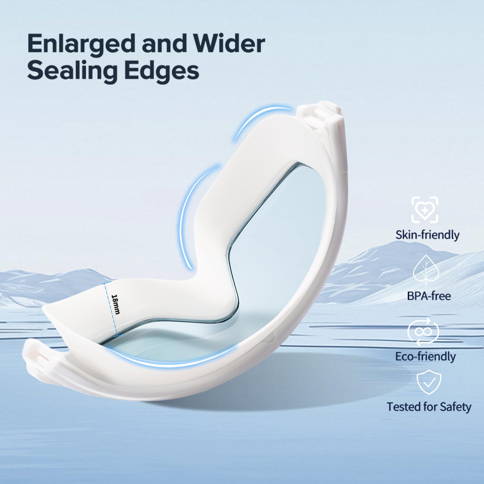 Gafas de natación para adultos, a prueba de fugas, antivaho, gafas de natación de visión amplia con tapones para los oídos y clip para la nariz
