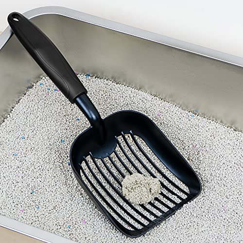Conlun Aluminum Metal Cat Litter Scoop - Black for Easy Cleaning