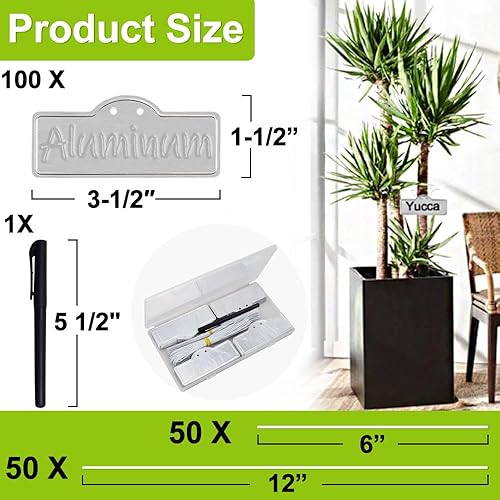 Miniatura 2 de Etiquetas de metal para plantas, etiquetas de aluminio para plantas, etiquetas de árbol, etiquetas de metal para plantas de jardín al aire libre,