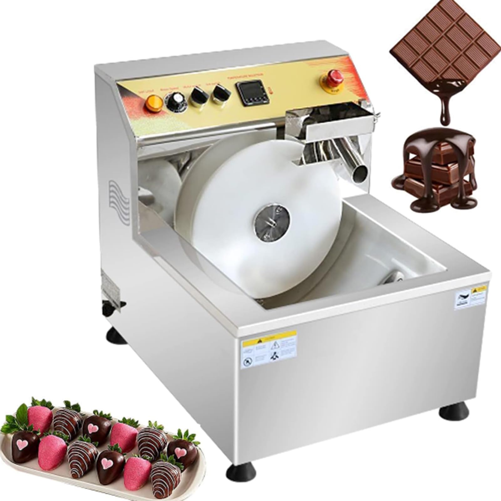ASerZenith Chocolate Melting Machine, Fully Automatic Chocolate Tempering Machine, Smooth Adjustment Equipment Chocolate Machinery