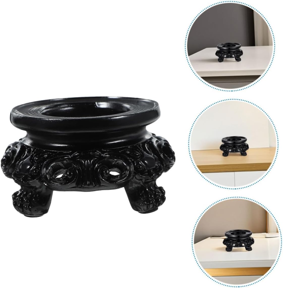 2pcs Resin Crystal Ball Base Hollow Stand for Desktop Office Decor