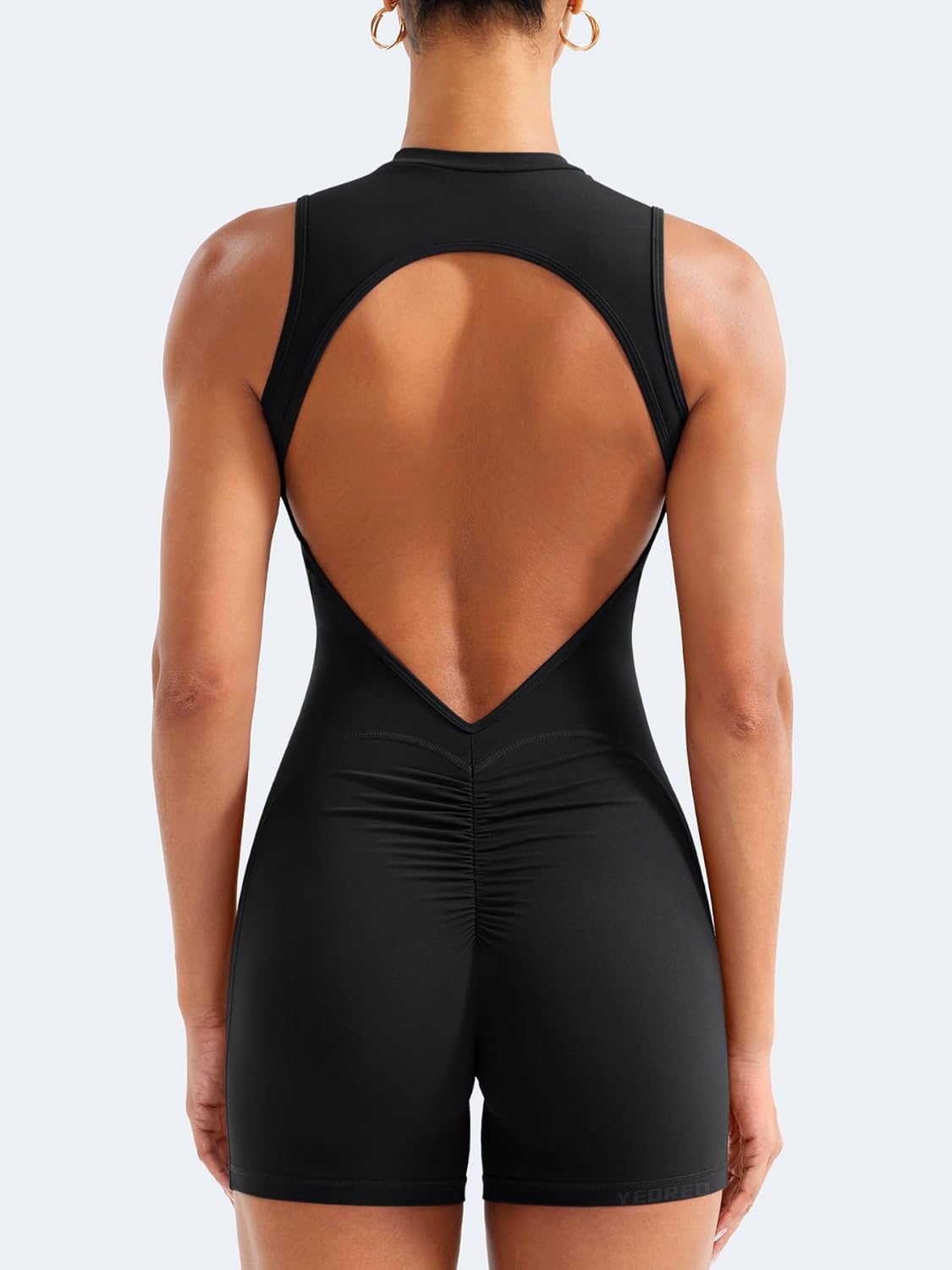 YEOREO Backless Workout Jumpsuits Women One Piece Sleeveless Jumpsuit with Pads Tessia Scrunch Butt Yoga Romper - Image 5